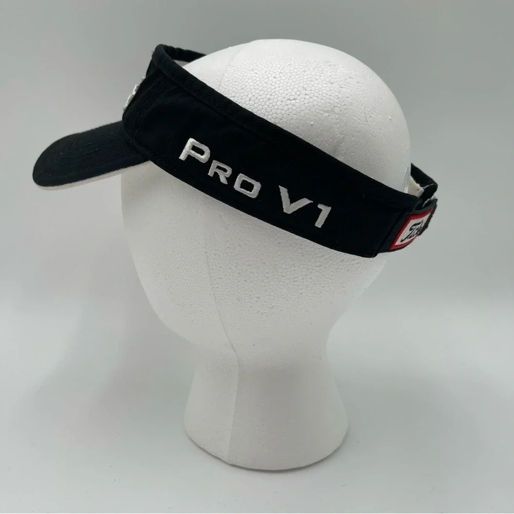 Titleist Pro V1 Footjoy Sun Visor Hat Cap Black & White One Size Adjustable